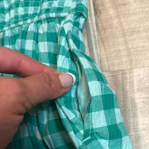 Cat & Jack Girls’ Adaptive Green Checkered Gingham Summer Dress size medium/XL - Picture 5 of 6